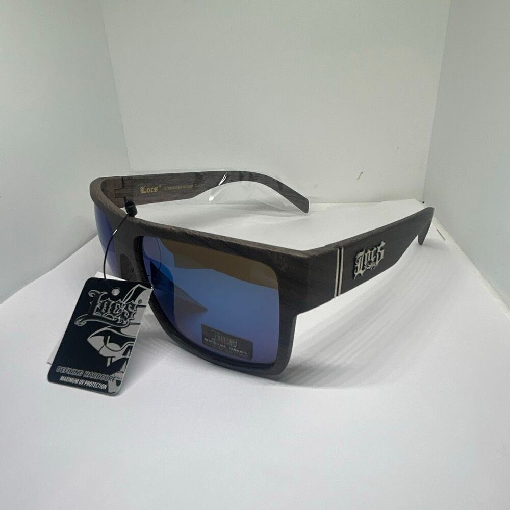 Locs Woodgrain Mirrored Style UV Protection Sunglasses New with Tags